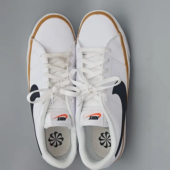 Nike Court Legacy White Leather Shoes MEN 11 Black DH3162-100