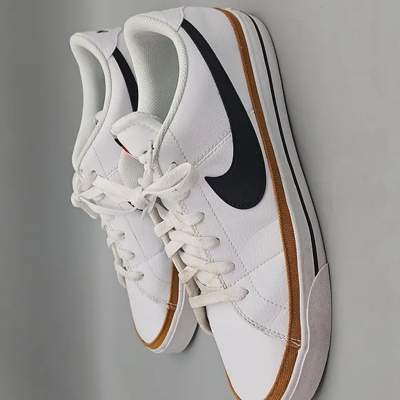 Nike Court Legacy White Leather Shoes MEN 11 Black DH3162-100