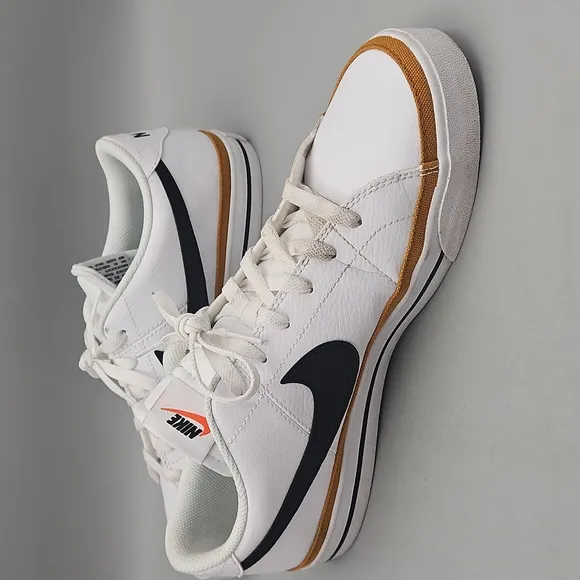 Nike Court Legacy White Leather Shoes MEN 11 Black DH3162-100
