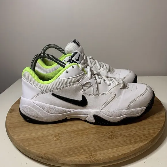 NIKE Court Lite 2 Volt Mens Shoes Size 6.5 White Green AR8836-107 Sneakers