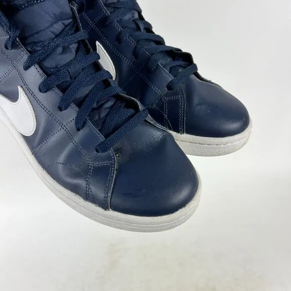 Nike Court Royale 2 Mid mens size 11 blue leather white athletic sneakers shoes