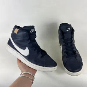 Nike Court Royale 2 Mid mens size 11 blue leather white athletic sneakers shoes