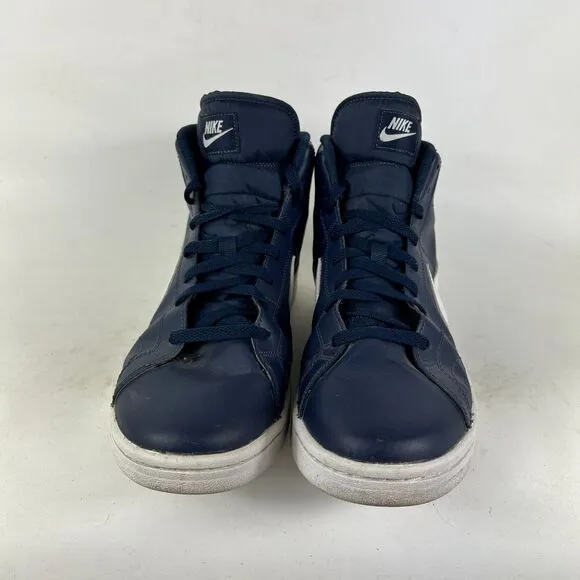 Nike Court Royale 2 Mid mens size 11 blue leather white athletic sneakers shoes