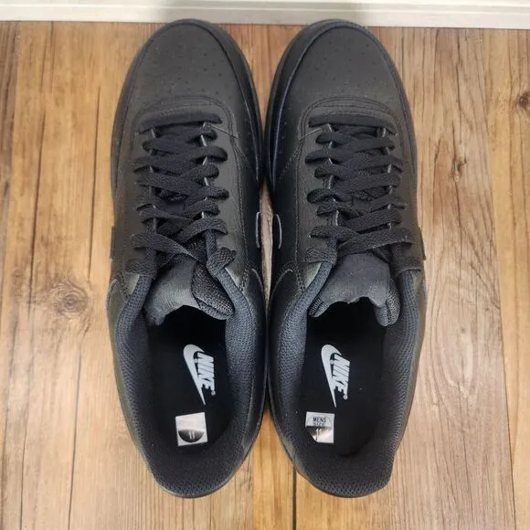 Nike Court Vision Lo Mens Sz 11 Triple Black Athletic Sneakers Shoes CD5463-002