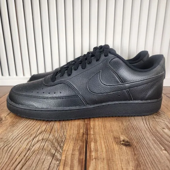 Nike Court Vision Lo Mens Sz 11 Triple Black Athletic Sneakers Shoes CD5463-002