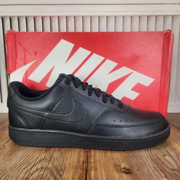 Nike Court Vision Lo Mens Sz 11 Triple Black Athletic Sneakers Shoes CD5463-002
