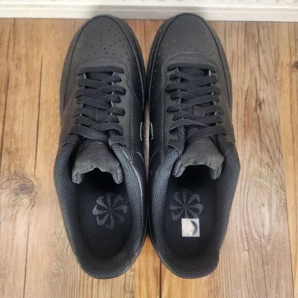 Nike Court Vision Lo NN Mens 8.5 Triple Black Athletic Sneakers Shoes DH2987-002