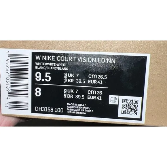 Nike Court Vision Lo NN Womens Leather Athletic Shoes Sneakers Size 9.5 White