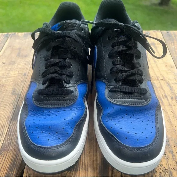 Nike Court Vision Low Mens 10 Black Game Royal Basketball Shoes DM8681-001