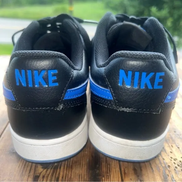Nike Court Vision Low Mens 10 Black Game Royal Basketball Shoes DM8681-001