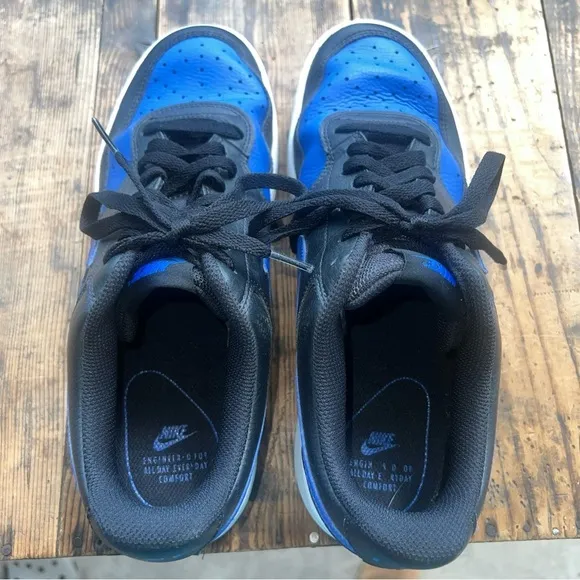 Nike Court Vision Low Mens 10 Black Game Royal Basketball Shoes DM8681-001