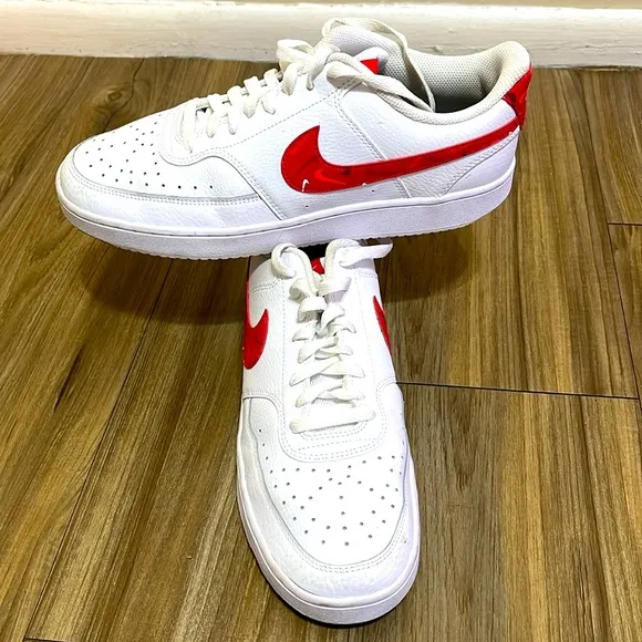 Nike Court Vision Low Swooshfetti Shoes Sneakers White Red DM7588-100Men’s shoes