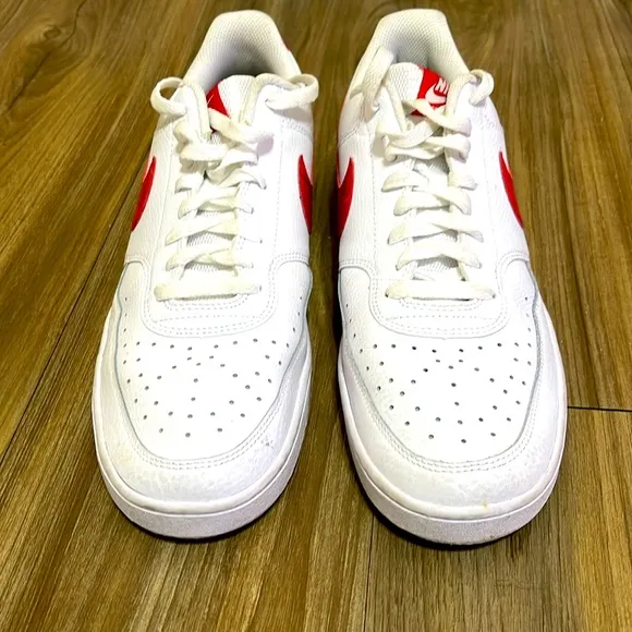 Nike Court Vision Low Swooshfetti Shoes Sneakers White Red DM7588-100Men’s shoes