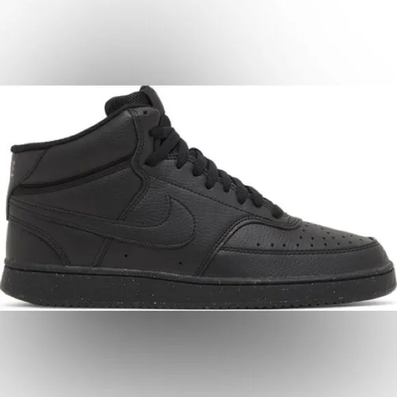 Nike Court Vision Mid Next Nature Black Basketball Shoes size 12