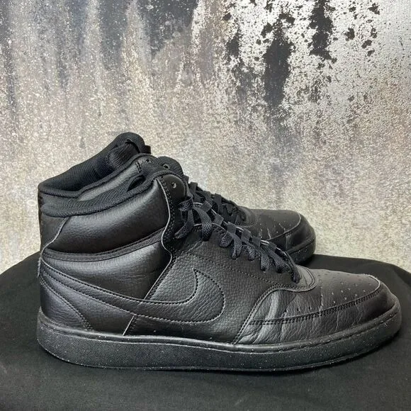 Nike Court Vision Mid Next Nature Black Basketball Shoes size 12