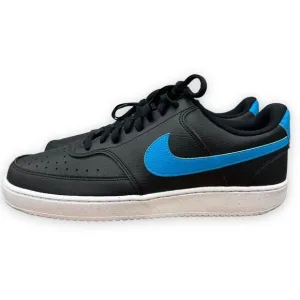 Nike Court Vision Shoes Mens 12 Black Blue Swoosh Sneakers DH2987‎ Low NN