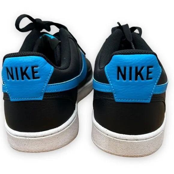 Nike Court Vision Shoes Mens 12 Black Blue Swoosh Sneakers DH2987‎ Low NN
