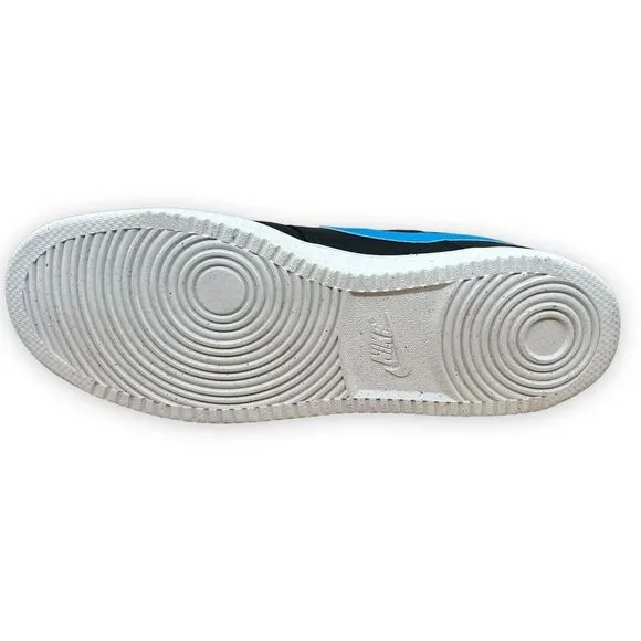 Nike Court Vision Shoes Mens 12 Black Blue Swoosh Sneakers DH2987‎ Low NN