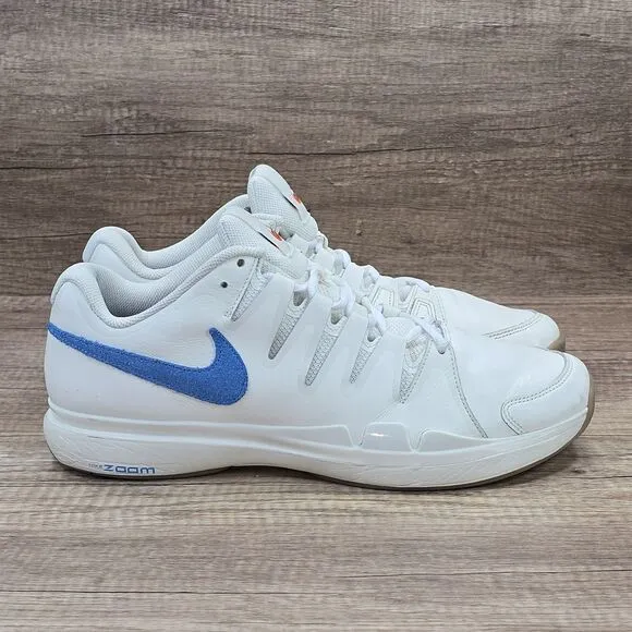 Nike Court Zoom Vapor 9.5 Tour LTR Men's Size 13 White Blue Sneakers (FJ1683-100