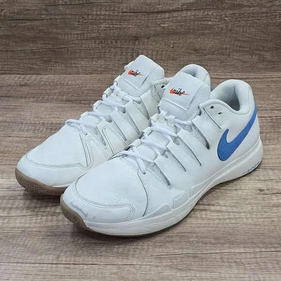 Nike Court Zoom Vapor 9.5 Tour LTR Men's Size 13 White Blue Sneakers (FJ1683-100