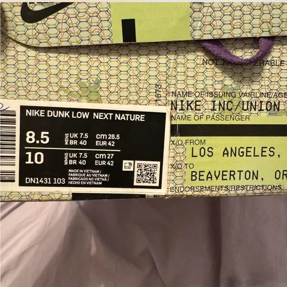 Nike Dunk Low Union Passport Pack Court Purple