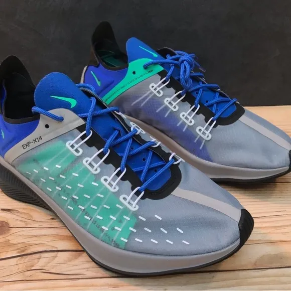NIKE EXP-X14 AO1554 Photo Blue Gray Run Gym Shoes Mens Size 12 NEW Fast Ship