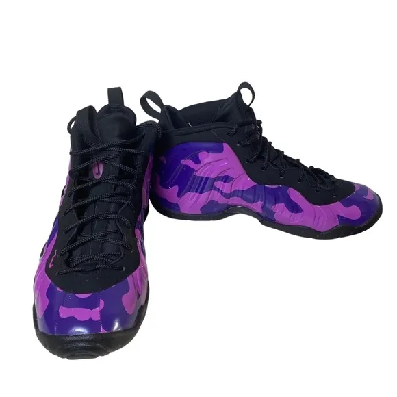 Nike Foamposite Basketball Shoes Purple Camo Hyper Violet Women 8.5 Youth‎ 7