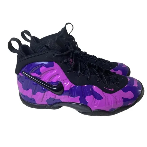 Nike Foamposite Basketball Shoes Purple Camo Hyper Violet Women 8.5 Youth‎ 7