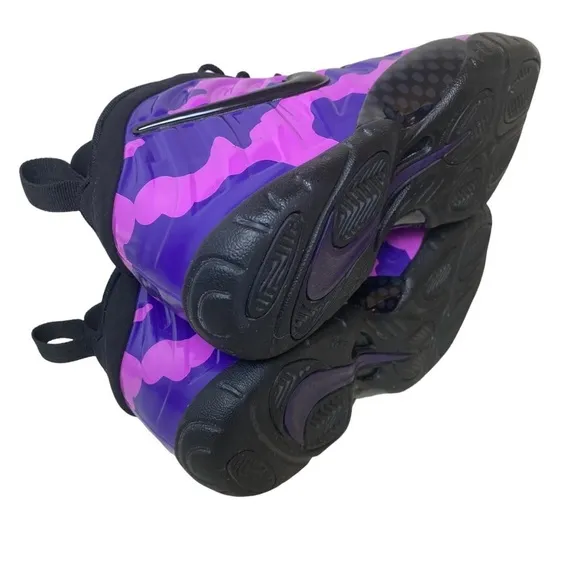 Nike Foamposite Basketball Shoes Purple Camo Hyper Violet Women 8.5 Youth‎ 7