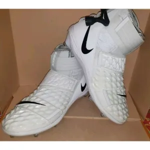 NIKE FORCE SAVAGE ELITE 2 FOOTBALL CLEATS WHITE MEN'S SIZE 13.5 NEW W/DEFECTS