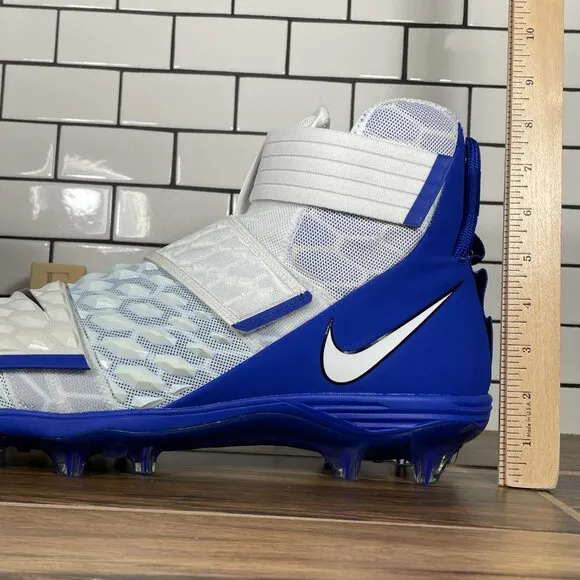 Nike Force Savage Elite 2 Mens Size 16 Shoes White Blue Football Cleats