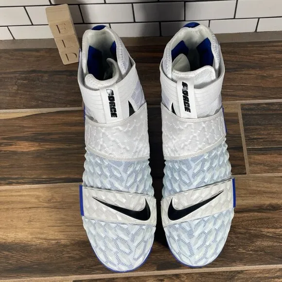 Nike Force Savage Elite 2 Mens Size 16 Shoes White Blue Football Cleats