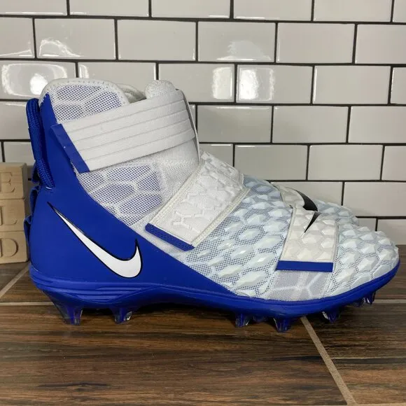Nike Force Savage Elite 2 Mens Size 16 Shoes White Blue Football Cleats