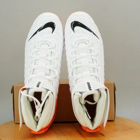 Nike Force Savage Pro 2 Men's Size 17 Shoes White Orange Lace-Up Football Cleats