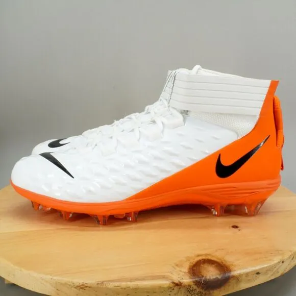 Nike Force Savage Pro 2 Men's Size 17 Shoes White Orange Lace-Up Football Cleats