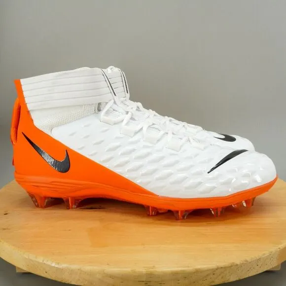 Nike Force Savage Pro 2 Men's Size 17 Shoes White Orange Lace-Up Football Cleats