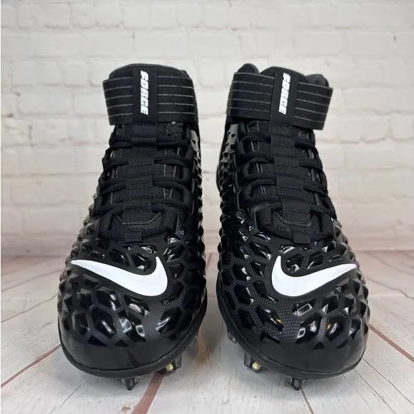 Nike Force Savage Pro 2 Mid Black White Football Cleats Mens Sz 10.5 AH4000-002
