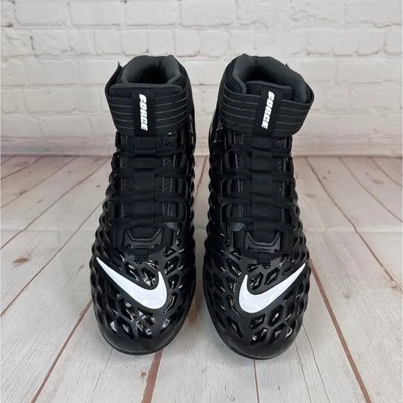 Nike Force Savage Pro 2 Mid Black White Football Cleats Mens Sz 10.5 AH4000-002