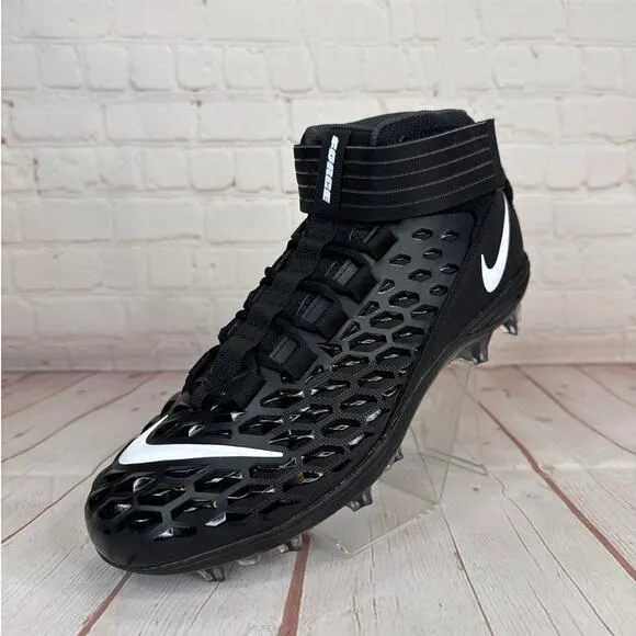 Nike Force Savage Pro 2 Mid Black White Football Cleats Mens Sz 10.5 AH4000-002