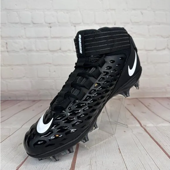 Nike Force Savage Pro 2 Mid Black White Football Cleats Mens Sz 10.5 AH4000-002