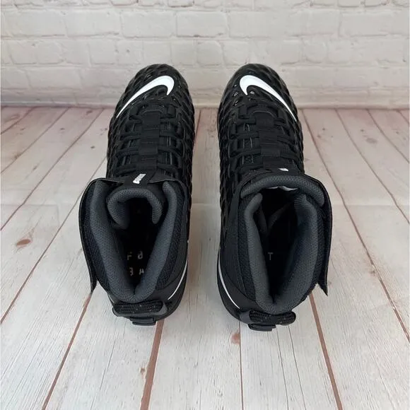 Nike Force Savage Pro 2 Mid Black White Football Cleats Mens Sz 10.5 AH4000-002