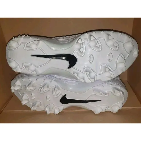 NIKE FORCE SAVAGE PRO 2 SHARK RUBBER CLEATS FOOTBALL WHITE MEN'S SIZE 14.5 WIDE