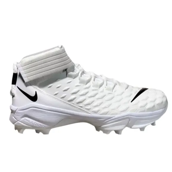 NIKE FORCE SAVAGE PRO 2 SHARK RUBBER CLEATS FOOTBALL WHITE MEN'S SIZE 14.5 WIDE