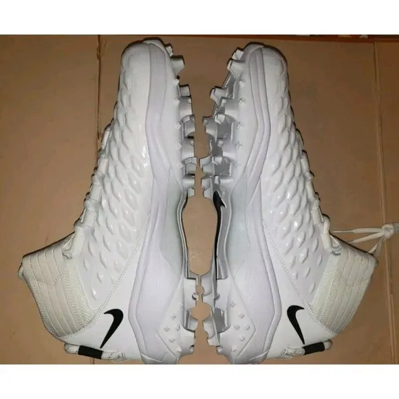NIKE FORCE SAVAGE PRO 2 SHARK RUBBER CLEATS FOOTBALL WHITE MEN'S SIZE 14.5 WIDE