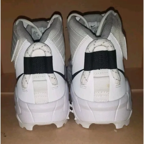 NIKE FORCE SAVAGE PRO 2 SHARK RUBBER CLEATS FOOTBALL WHITE MEN'S SIZE 14.5 WIDE