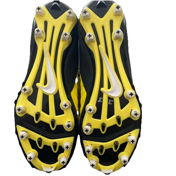 Nike Force Savage Varsity 2 Black Yellow Football Cleats Size 10 AQ8155-701 EUC