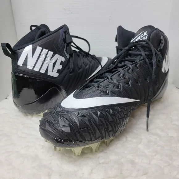 Nike Force Savage Pro Mens HighTop Shoes Size 16 Shark Black Football Cleat 2016