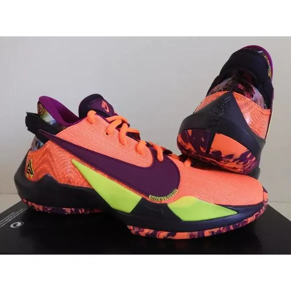 NIKE FREAK 2 SE (GS) BIG KIDS CZ4177 MANGO PLUM VOLT SIZE 6 YOUTH - WOMENS 7.5
