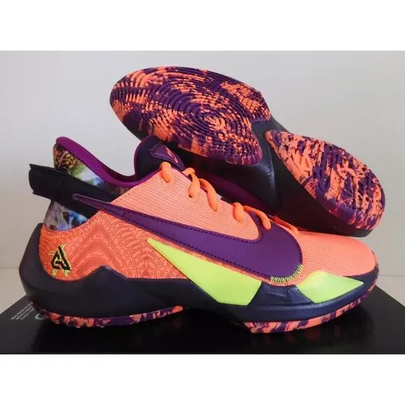 NIKE FREAK 2 SE (GS) BIG KIDS CZ4177 MANGO PLUM VOLT SIZE 6 YOUTH - WOMENS 7.5