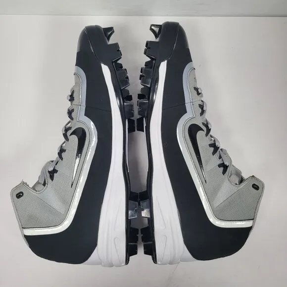 Nike Huarache Men's Gray Black Baseball Cleats 807131-001 US Size 14